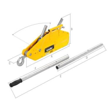 Imagem de Guincho de Alavanca, 3,2 Toneladas (3,2 tf) x 20 m, GAV 3200, Vonder