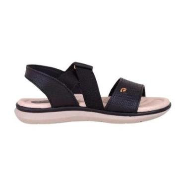 Imagem de Sandalia Feminino Baixa Couro Pegada 232835 Preto 40-Feminino