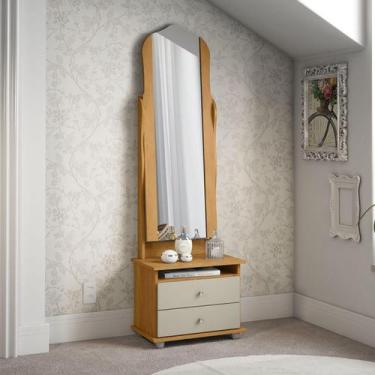 Imagem de Toucador com 2 Gavetas Espelho Delta Cinamomo Off White - CASA H