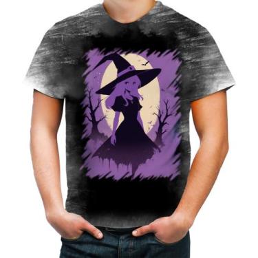 Imagem de Camiseta Desgaste Bruxa Halloween Púrpura Festa 5 - Kasubeck Store®, I