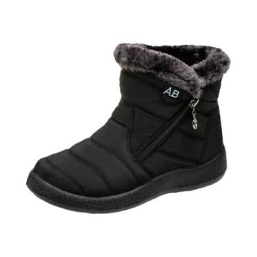 Imagem de Botas Femininas De Algodão De Cano Alto Quentes Antiderrapantes De Seg