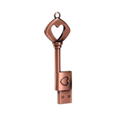 Imagem de Pen Drive USB Em Forma De Coração De Cobre 4GB 8GB 16GB 32GB 64GB, Pen