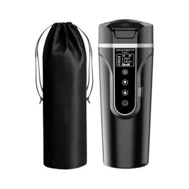 Imagem de Copo Térmico Elétrico Para Carro 12V 24V 500ML Em Aço Inoxidável Para 