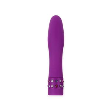 Imagem de Mini Vibrador Multivelocidade com Strass em ABS 10CM Rosa Silencioso Revestido em Silic...
