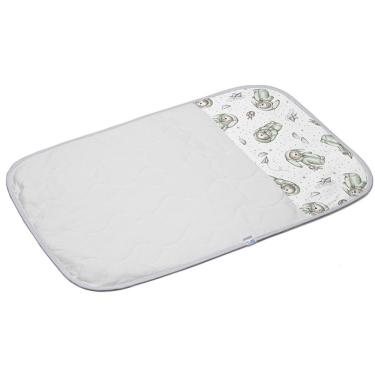 Imagem de Trocador de Fraldas Yan Impermeável Dobrável Malha 100% Algodão Estampado Branco Tecebem