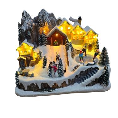 Imagem de Vila Natalina Decorativa Montanha Pista de Esqui e Patinação com Iluminação LED Musical...