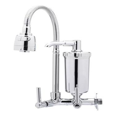 Imagem de Torneira com Filtro para Cozinha Parede Gourmet 1-4 de Volta em Plástico ABS com Cano A...