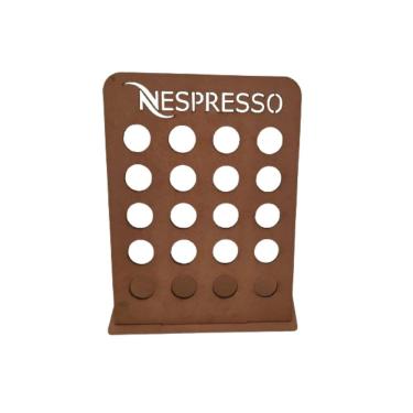 Imagem de Porta Cápsulas Nespresso Grande MDF Natural [F031] para Organizar Cozinha em MDF Tipo T...