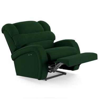 Imagem de Poltrona Do Papai Reclinável Kalie Power Touch Usb Fh9 Veludo Verde - Mpozenato