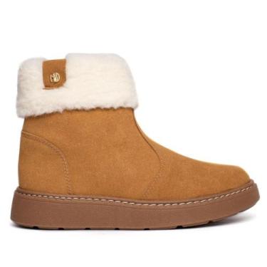 Imagem de Bota Cano Médio Feminina Modare Camurção Caramelo, Caramelo, 35