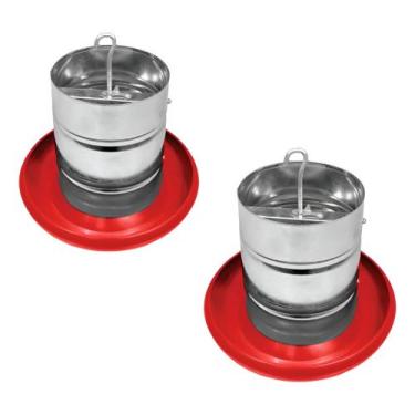 Imagem de Kit 2 Un Comedouro Tubular Galvanizado Galinha Frangos 5kg - Wpbecomme