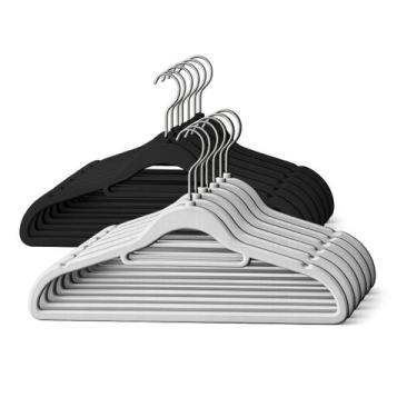 Imagem de Kit 20 Gancho Organizador de veludo vestido Armário Guarda Roupa Slim 