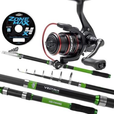 Imagem de Kit Pesca Completo Surf Veltrix Molinete Nizzo 7 Rolamentos Cor:Nizzo 