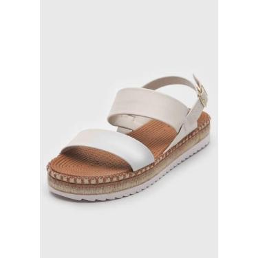 Imagem de Sandália feminina plataforma moleca 5447.518, 34, Branco off