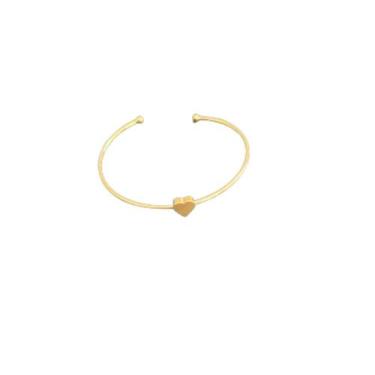 Imagem de Pulseira Bracelete Coração Central Folheado a Ouro 18k - Deitos Joias