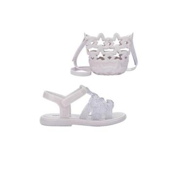 Imagem de Sandalia Mini Melissa + Bolsa Luminous Infantil M-453 -, 30, Branco, G