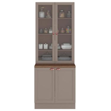 Imagem de Paneleiro Cristaleira 4 Portas 213x70 cm Unna POLIMAN, Gris
