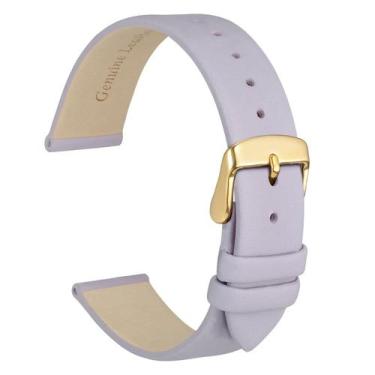 Imagem de Pulseira de relógio WOCCI Elegant em couro genuíno de 14 mm com fivela