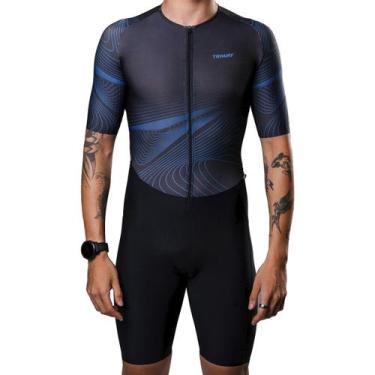 Imagem de Macaquinho Triathlon Triway Sports Concept Waves Masculino -, Preto, 3