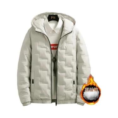 Imagem de Parkas Masculinas De Inverno Grossas E Quentes Com Capuz, Jaqueta Casu