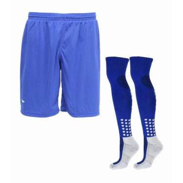 Imagem de Kit Futebol Short Calção Penalty + 1 Par Meião Penalty Masculino, Azul