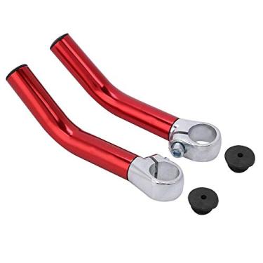 Imagem de Diydeg Guidão, guidão de mountain bike, 1 par forte e durável resistência à corrosão para guidão 22,2 mm/0,9 polegadas extremidade da barra do guidão (vermelho)