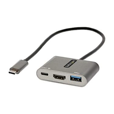 Imagem de StarTech. Adaptador USB C Multiport, USB-C para HDMI 4K Vídeo, Pass-Through PD 100W, Hub USB 3.0 5Gbps (1 x Tipo-C/1 xA), Mini Dock USB-C, Dock de Viagem USB-C, Estação de Ancoragem Portátil para Laptop (CDP2HDUACP2)