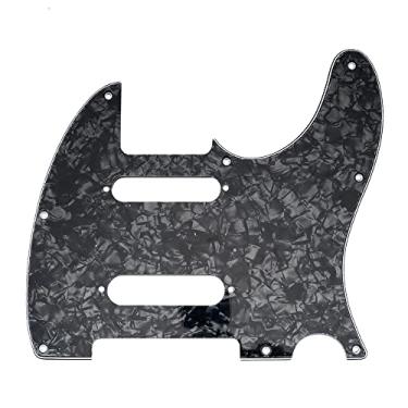Imagem de Musiclily Pro 8 Furos SS Tele Escudo para Guitarra EUA/México Fender Deluxe Nashville Telecaster, 4 camadas Preto Perolado
