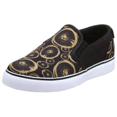 Imagem de Osiris Tênis infantil pequeno e infantil Scoop, Preto/dourado, 2 Little Kid