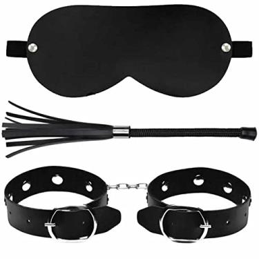 Imagem de Kit Dominadora Sado Chicote Algema Venda Tapa Olho Bondage BDSM Sex Shop