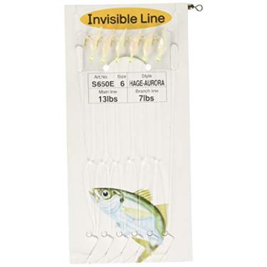 Imagem de Hayabusa S-650E Peixe de Hage Aurora Skin Seaguar 6 Ganchos Sabiki Rig (6)