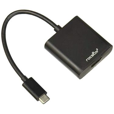 Imagem de Rocstor Adaptador Y10C129-B1 Premium USB-C para HDMI M/F – 6" – 4K 60Hz – para Chromebook, MacBook, MacBook Pro – 1 pacote – 1 x macho tipo C para 1 x HDMI fêmea áudio/vídeo digital, preto