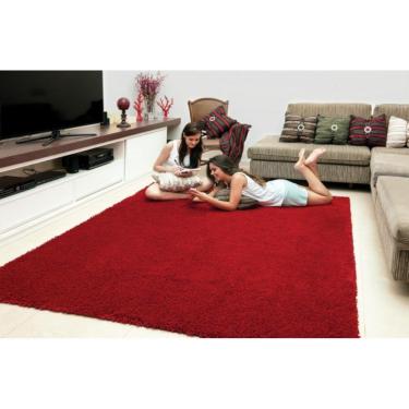 Imagem de Tapete de Sala/Quarto Vermelho 1,50x2,00 Jolitex Pelo Alto