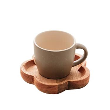 Imagem de WOLFF - Conjunto 4 Canecas com Pires de Madeira Cinza Liptus 115ml