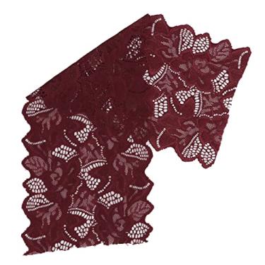 Imagem de Fita de renda, 10 jardas de 16,5 cm de largura, materiais de faixa decorativa de renda para fazer saias de boneca para artesanato de costura DIY (vinho vermelho)
