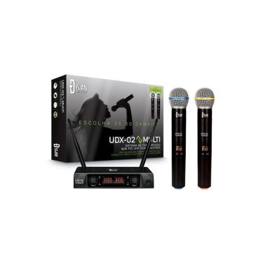 Imagem de Microfone Sem Fio Dylan Udx02 Uhf Duplo C/Display Digital