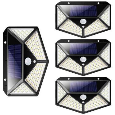 Imagem de Luminaria Solar Sensor Movimento Andarela 100 Leds Kit 4 Unid 3 Funçoe