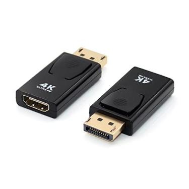 Imagem de Adaptador DisplayPort para HDMI 4K, porta de exibição unidirecional Sorthol DP para adaptador HDMI macho para fêmea banhado a ouro 2K 3D 60Hz para dispositivos HP, HDTV, projetor,
