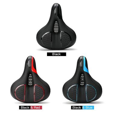 Imagem de Tingpai Assento de bicicleta largo com absorção de choque selim com fer menta à prova d'água respirável oco almofada de assento de bicicleta selim de mountain bike