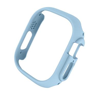 Imagem de KGFCE Capa fosca para Apple Watch Series 7/8 41mm45mm Bumper protetor Hard PC Frame Protector Case para iWatch Series8 Pro/Ultra 49mm (Cor: Azul Gelo, Tamanho: 41MM para Série 7)