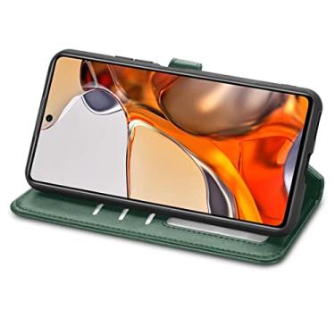 Imagem de BoerHang Capa para HTC Wildfire E Plus, capa de couro tipo carteira flip com compartimento para cartão, couro PU premium, capa de telefone com suporte para HTC Wildfire E Plus. (azul)