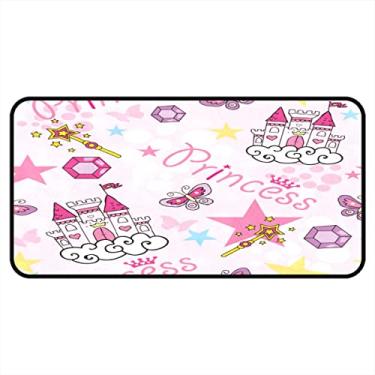 Imagem de Vijiuko Tapetes de cozinha rosa castelo de princesa tapetes de área de cozinha tapetes e tapetes antiderrapante tapete de cozinha tapete lavável para chão de cozinha escritório em casa pia lavanderia interior exterior 101,6 x 50,8 cm