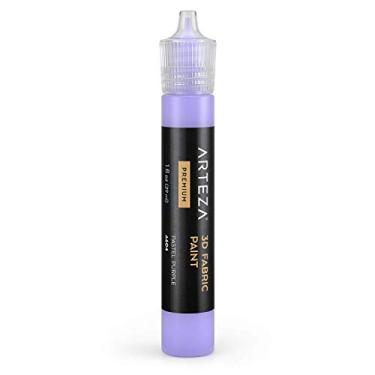 Imagem de Arteza Tinta de tecido 3D, roxo pastel A604, tubo de 28 g, tinta têxtil segura para lavadora e secadora para roupas, acessórios, cerâmica, vidro e projetos DIY