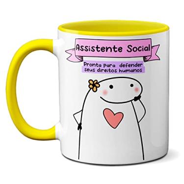 Imagem de Caneca Assistente Social Pronta Pra Defender Seus Direitos (Amarela)