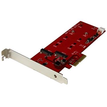 Imagem de StarTech. Placa controladora SSD M.2 SATA - PCIe - Controlador PCI Express M.2 SATA III - Adaptador de cartão NGFF (PEX2M2), vermelho