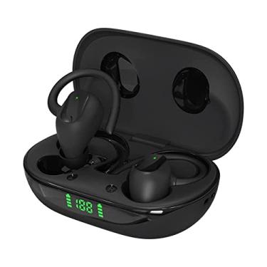 Imagem de WUDZ Fone de ouvido 5.1 Bluetooth Fone de ouvido pendurado Estéreo de som Fone de ouvido esportivo para jogos Fone de ouvido sem fio IPX5 Fone de ouvido à prova d'água Preto