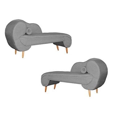 Imagem de Kit 02 Divãs Melissa Lado Direito e Esquerdo Linho Cores - DS Estofados