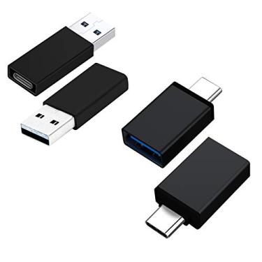 Imagem de 4 Pack USB C to USB 3.0 Adapter, USB Type-C to USB,Thunderbolt 3 to USB Female Adapter OTG and USB C Female to USB Male Adapter,Type C to USB A Charger Cable Adapter Compatible with iPhone 12