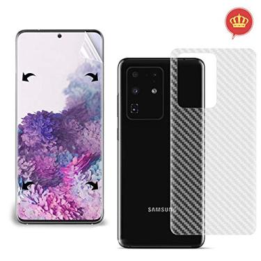 Imagem de Kit Película Gel Frente + Película Traseira Skin Fibra Carbono Samsung Galaxy S20 Ultra
