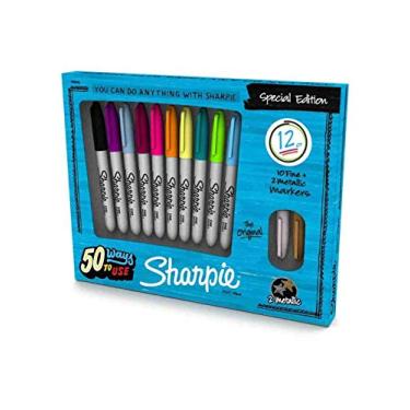 Imagem de Kit Marcador Permanente Fino 10 Cores + 2 Metálicas Sharpie